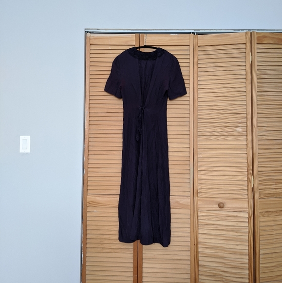 Vintage long button-up dress with short sleeves - Picture 9 of 10